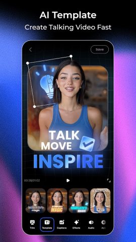 Vmake: AI Talking Video Editor для Android — скриншот 4