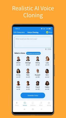 AI клонирование голоса генерат — скриншот 2