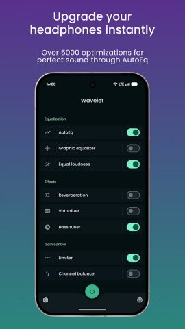 Wavelet: headphone equalizer для Android — скриншот 1