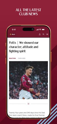 West Ham United для iOS — скриншот 2
