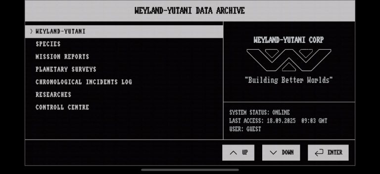 Weyland-Yutani Data Archive для Android — скриншот 1
