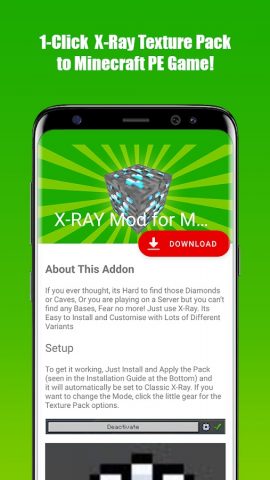 X-RAY Mod for MCPE для Android — скриншот 1