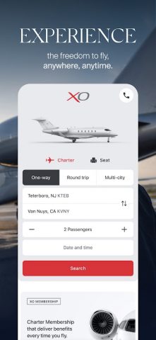 XO — Book a private jet для Android — скриншот 1