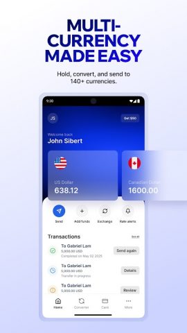 Xe Money Transfer & Converter для Android — скриншот 1