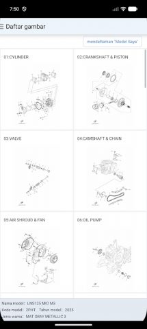 YAMAHA PartsCatalogue IDN для Android — скриншот 3