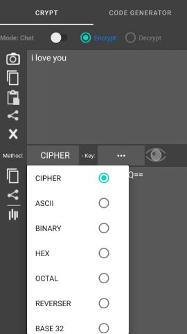 Зашифровать Расшифровать для Android — скриншот 1