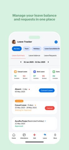Zoho People — HR management для iOS — скриншот 1