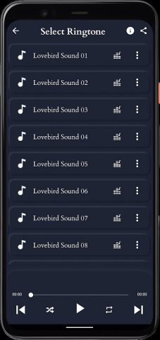 Звуки неразлучников для Android — скриншот 2