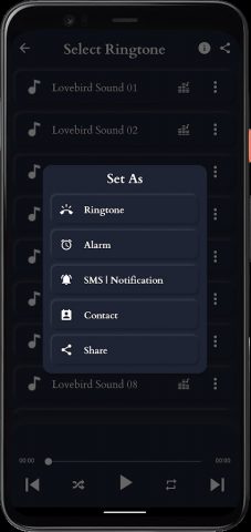 Звуки неразлучников для Android — скриншот 3