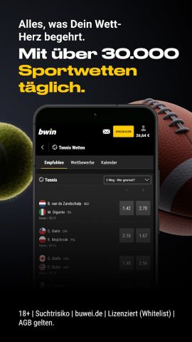 bwin Sportwetten App для Android — скриншот 2