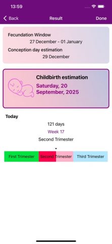 калькулятор беременности Plus для iOS — скриншот 3