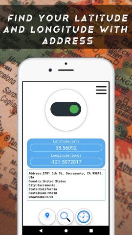 latitude longitude & compass для Android — скриншот 1