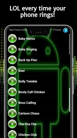 очень забавные мелодии песни для Android — скриншот 1