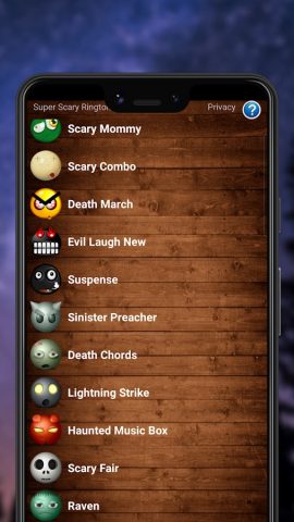 супер страшные мелодии для Android — скриншот 3