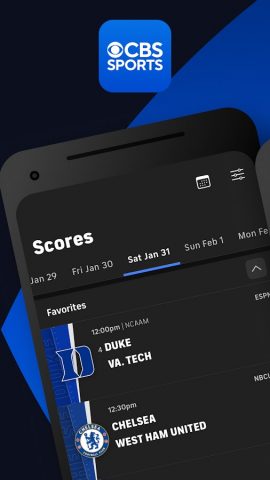 CBS Sports App: Scores & News для Android — скриншот 1