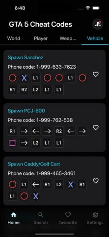 Читы для GTA Cheats Pro для iOS — скриншот 1