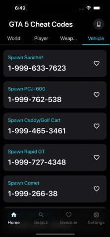 Читы для GTA Cheats Pro для iOS — скриншот 4