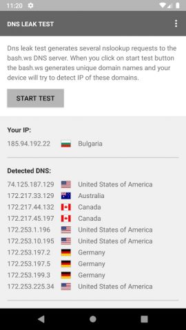 DNS leak test для Android — скриншот 3