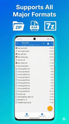 Easy UnRAR ZIP, 7Z, TAR, GZ для Android — скриншот 1