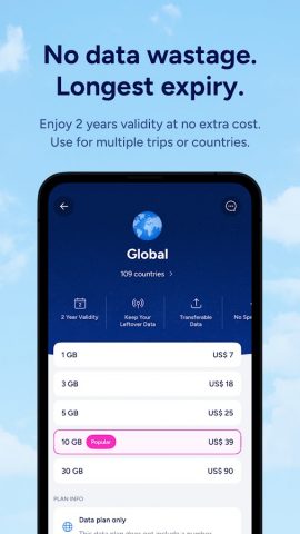 Eskimo: eSIM Travel Internet для Android — скриншот 1