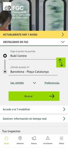 FGC: horario, zonas, tarifas для Android — скриншот 1