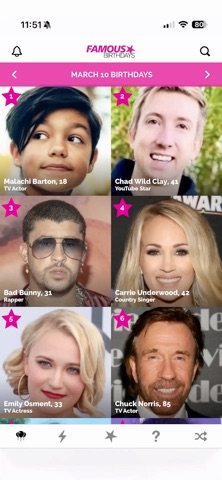 Famous Birthdays для iOS — официальный трейлер