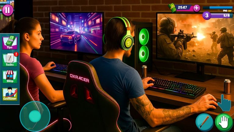 Internet Games Cafe Simulator для Android — скриншот 1