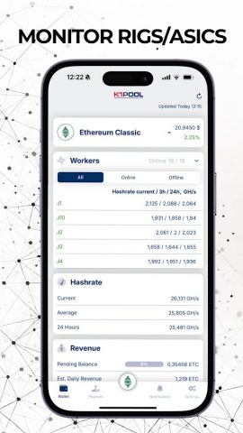 K1Pool: Crypto Mining Pool для Android — скриншот 2