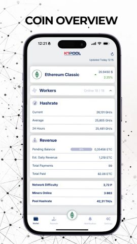 K1Pool: Crypto Mining Pool для Android — скриншот 3