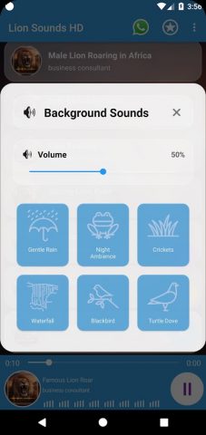 Lion Sounds HD для Android — скриншот 4