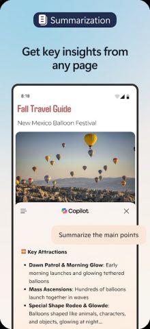 Microsoft Edge Canary для Android — скриншот 2