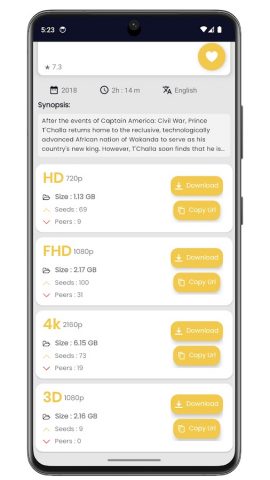 Movie Downloader & Browser HD для Android — скриншот 3