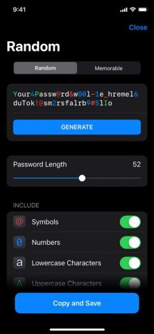 Password Generator для iOS — скриншот 1