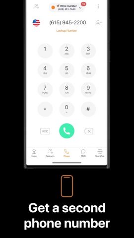 Phoner: Second Phone Number для Android — скриншот 2