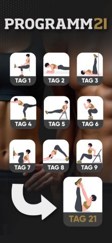 Programm 21: Workouts zuhause для iOS — скриншот 1