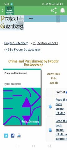 Project Gutenberg для Android — скриншот 4