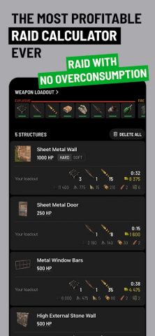 Raidboi-1129: Rust Calculator для Android — скриншот 2