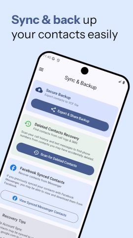 Recover deleted contacts для Android — скриншот 4