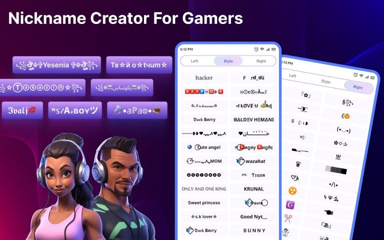 Stylish Nickname generator для Android — скриншот 1