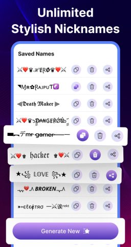 Stylish Nickname generator для Android — скриншот 5