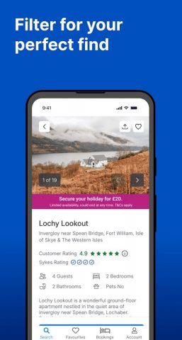 Sykes Holiday Cottages UK для Android — скриншот 4