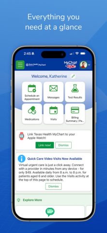 Texas Health MyChart для iOS — скриншот 3