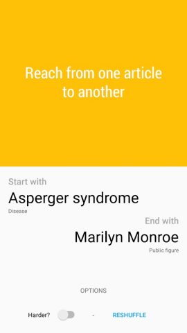 The Wiki Game для Android — скриншот 1