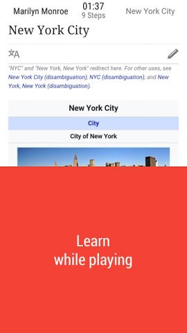 The Wiki Game для Android — скриншот 2