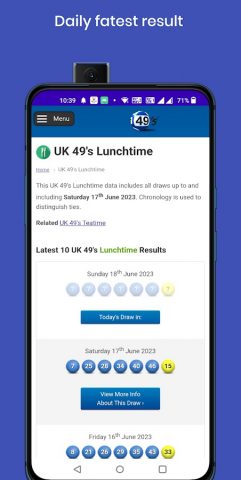 UK 49s  prediction app для Android — скриншот 2