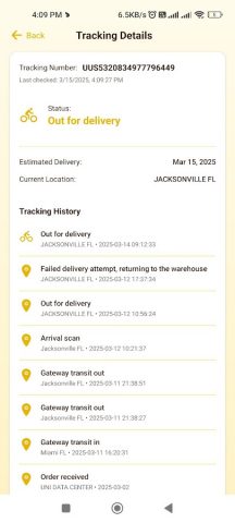 Uniuni Tracking — Uni Express для Android — скриншот 2