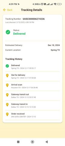 Uniuni Tracking — Uni Express для Android — скриншот 5
