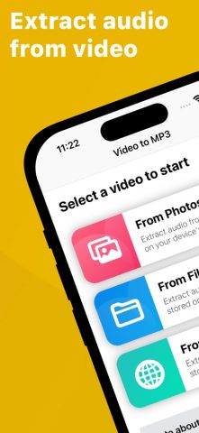 Video to MP3 — Extract audio для iOS — скриншот 1