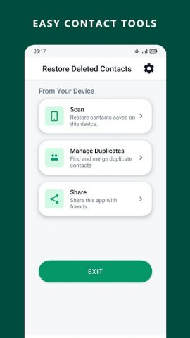 Восстановление контактов для Android — скриншот 1