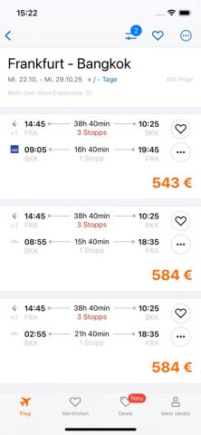 idealo Flug Angebote для iOS — скриншот 2